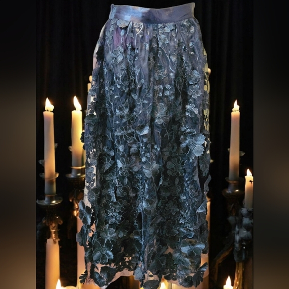 NWT Floral Dreams Maxi Skirt - Black - Picture 4 of 7